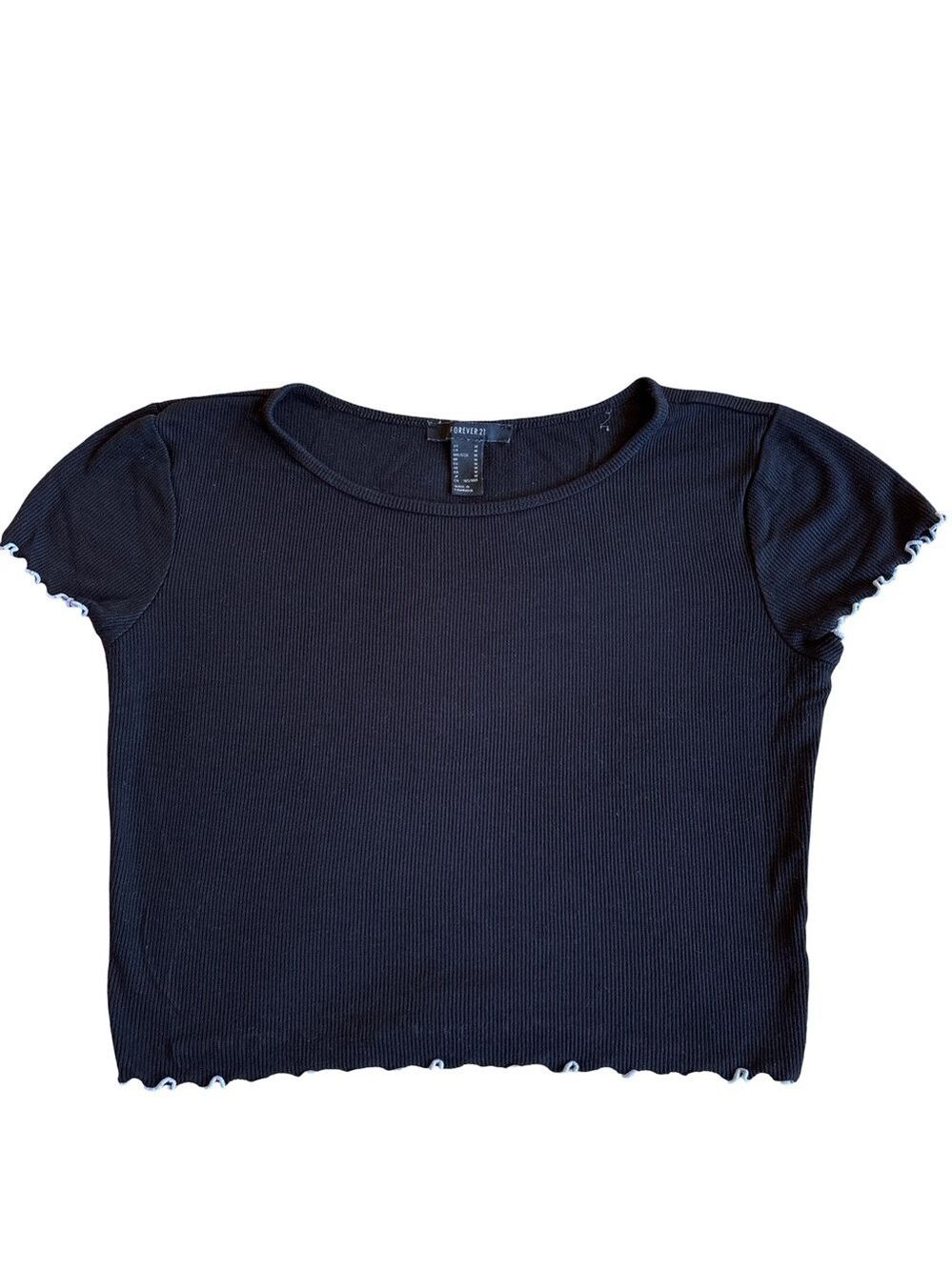 Forever 21 Black with white trim  Crop Top Medium